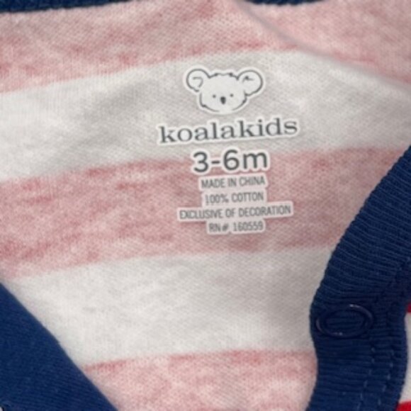 NEW Koala Kids Baby 3 To 6 Months Footed Coverall Stars And Stripes NWT - Picture 6 of 12